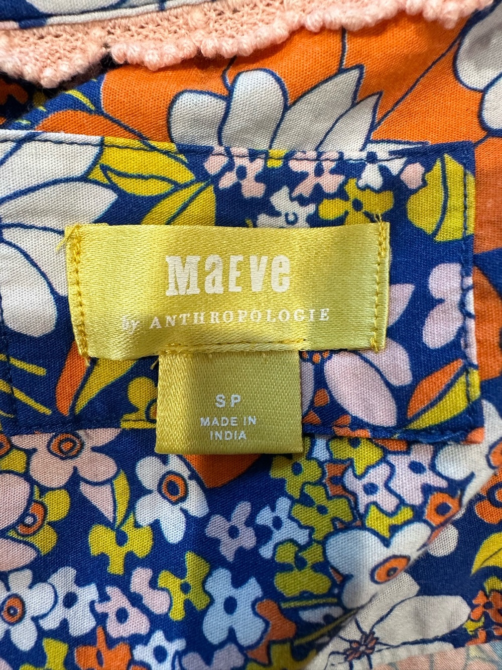 Maeve Anthropologie size S petite 100% cotton floral pattern button down - Picture 12 of 15